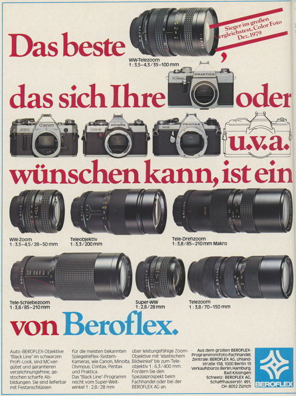 Beroflex lenses