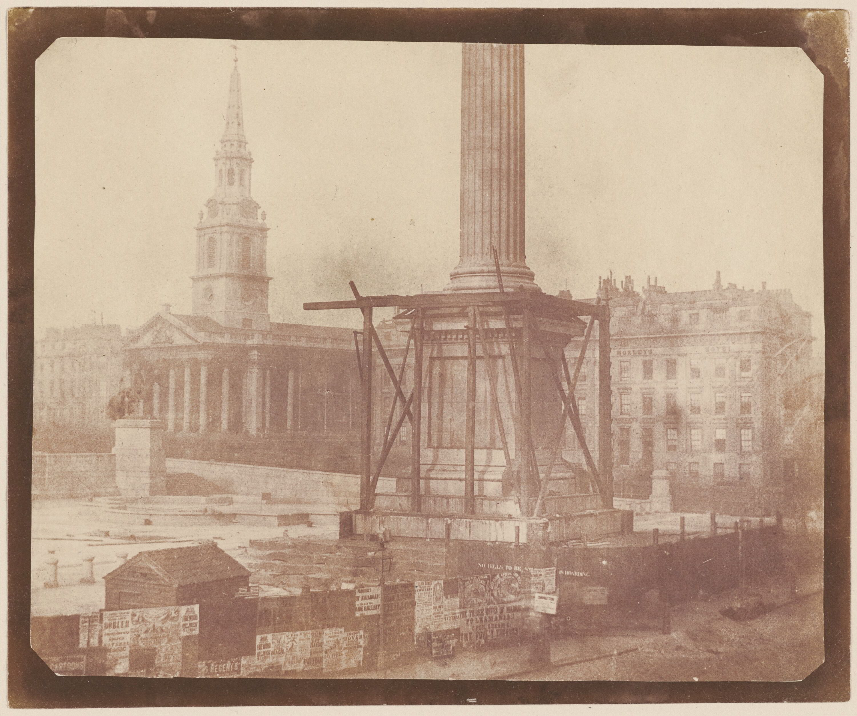 Fox Talbot, Nelson's Column under construction, Trafalgar Square c. 1844